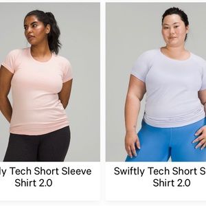 TWO Lululemon Swiftly 2.0 shirts